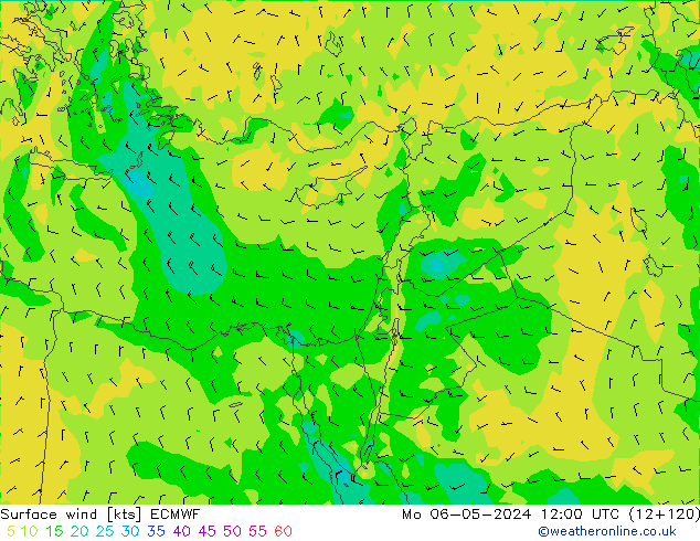 Prec 6h/Wind 10m/950 ECMWF lun 06.05.2024 12 UTC