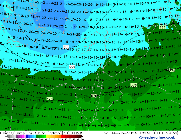 Z500/Rain (+SLP)/Z850 ECMWF so. 04.05.2024 18 UTC