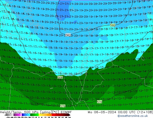 Z500/Rain (+SLP)/Z850 ECMWF Mo 06.05.2024 00 UTC