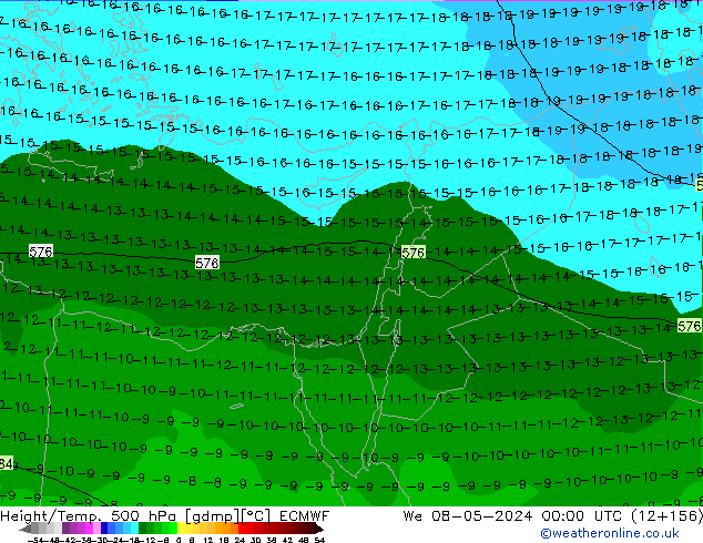 Z500/Rain (+SLP)/Z850 ECMWF śro. 08.05.2024 00 UTC