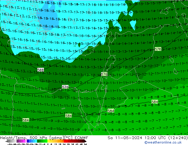 Yükseklik/Sıc. 500 hPa ECMWF Cts 11.05.2024 12 UTC