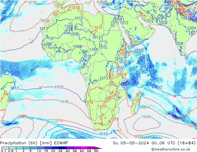 Z500/Rain (+SLP)/Z850 ECMWF Вс 05.05.2024 06 UTC