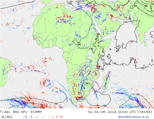 T-Adv. 850 hPa ECMWF za 04.05.2024 00 UTC