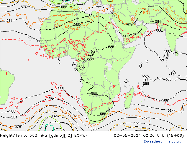 Z500/Rain (+SLP)/Z850 ECMWF  02.05.2024 00 UTC