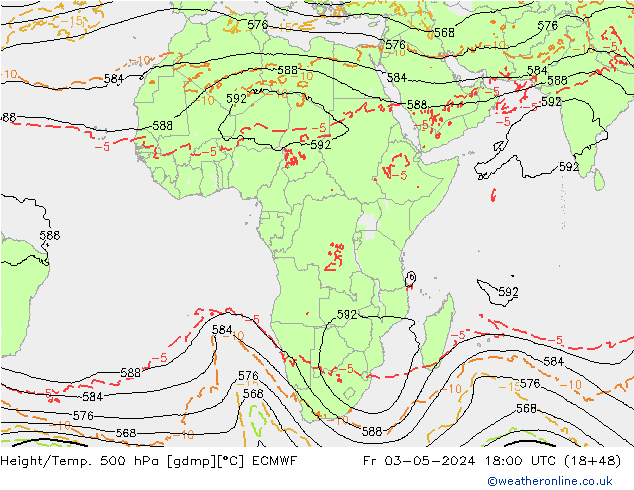 Z500/Yağmur (+YB)/Z850 ECMWF Cu 03.05.2024 18 UTC