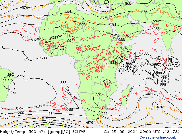 Z500/Rain (+SLP)/Z850 ECMWF dom 05.05.2024 00 UTC