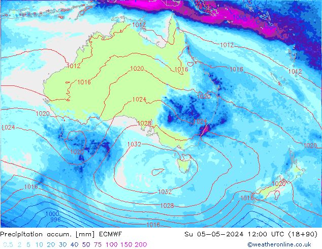 Precipitation accum. ECMWF Вс 05.05.2024 12 UTC