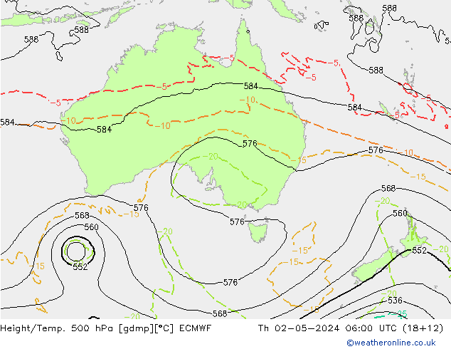 Z500/Rain (+SLP)/Z850 ECMWF Th 02.05.2024 06 UTC