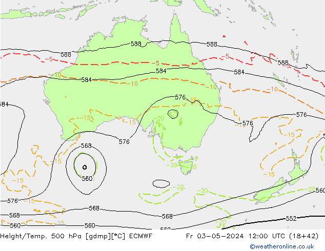 Geop./Temp. 500 hPa ECMWF vie 03.05.2024 12 UTC