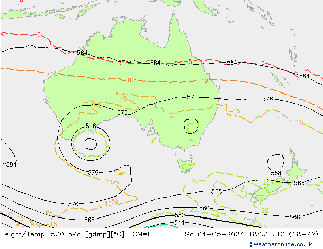 Z500/Rain (+SLP)/Z850 ECMWF Sa 04.05.2024 18 UTC
