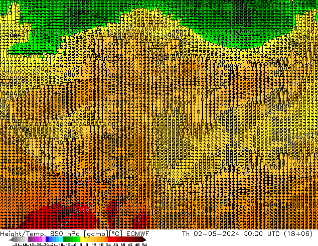 Z500/Rain (+SLP)/Z850 ECMWF 星期四 02.05.2024 00 UTC