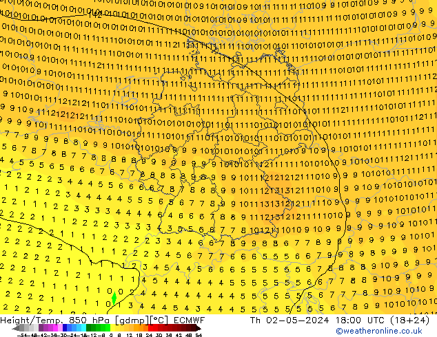 Z500/Rain (+SLP)/Z850 ECMWF Th 02.05.2024 18 UTC