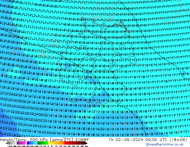 Z500/Rain (+SLP)/Z850 ECMWF jue 02.05.2024 00 UTC