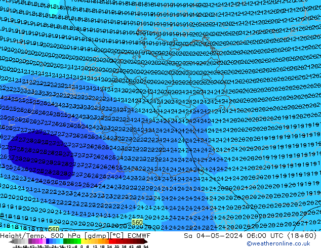 Z500/Rain (+SLP)/Z850 ECMWF Sa 04.05.2024 06 UTC