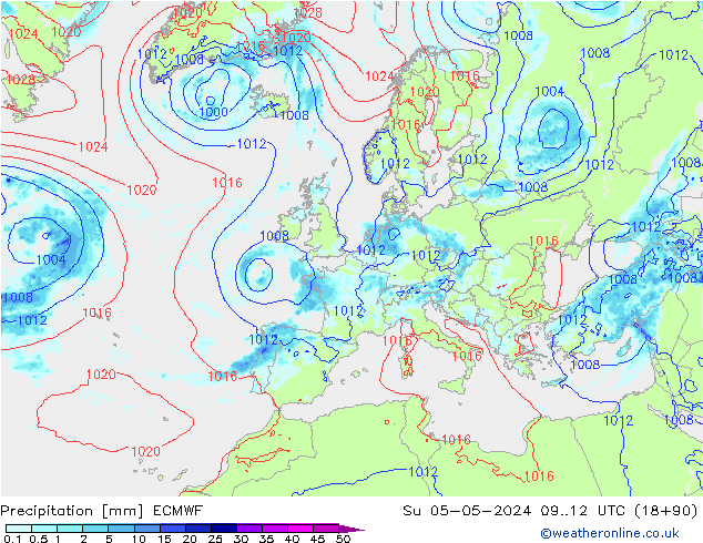 Niederschlag ECMWF So 05.05.2024 12 UTC