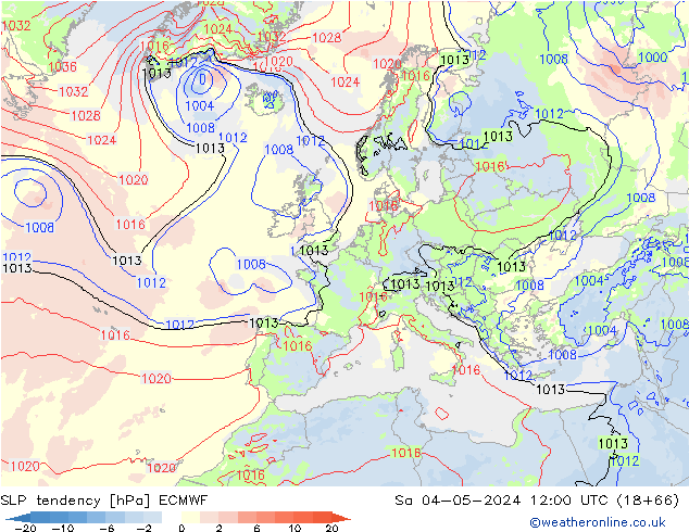 SLP tendency ECMWF Sa 04.05.2024 12 UTC