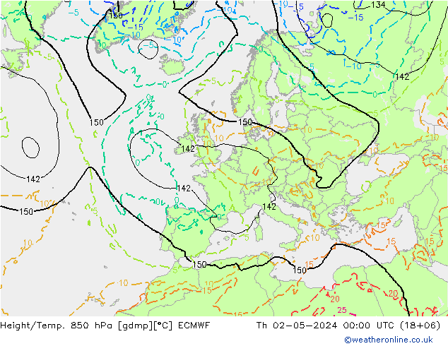 Z500/Rain (+SLP)/Z850 ECMWF jue 02.05.2024 00 UTC