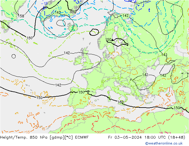 Z500/Rain (+SLP)/Z850 ECMWF Fr 03.05.2024 18 UTC