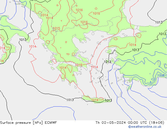 Surface pressure ECMWF Th 02.05.2024 00 UTC