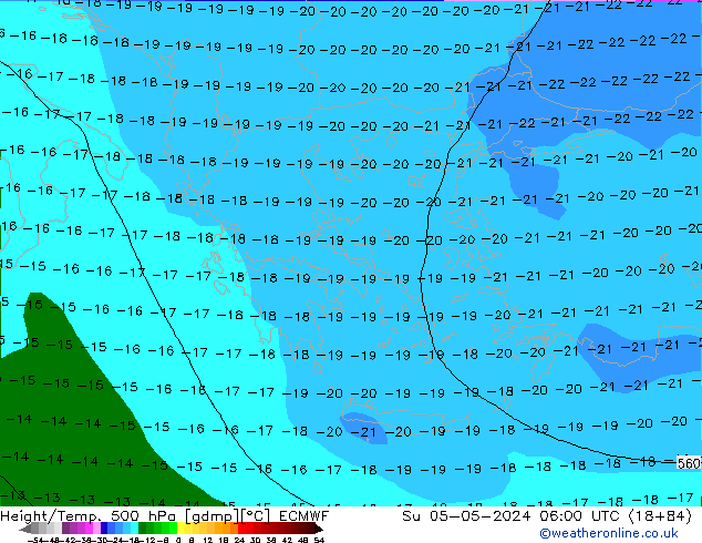 Z500/Rain (+SLP)/Z850 ECMWF nie. 05.05.2024 06 UTC