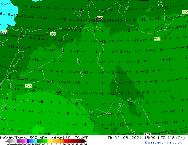 Z500/Rain (+SLP)/Z850 ECMWF jue 02.05.2024 18 UTC