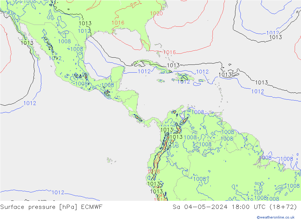 Surface pressure ECMWF Sa 04.05.2024 18 UTC