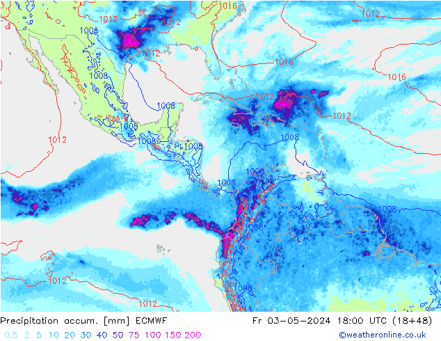 Precipitation accum. ECMWF Sex 03.05.2024 18 UTC