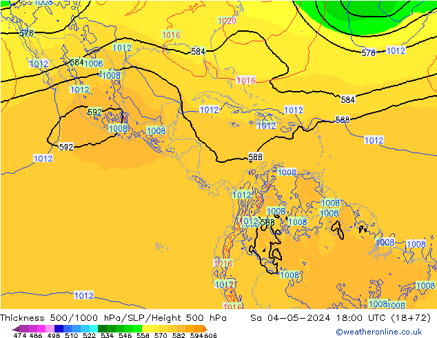 Thck 500-1000hPa ECMWF so. 04.05.2024 18 UTC