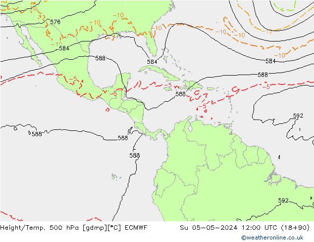 Z500/Regen(+SLP)/Z850 ECMWF zo 05.05.2024 12 UTC