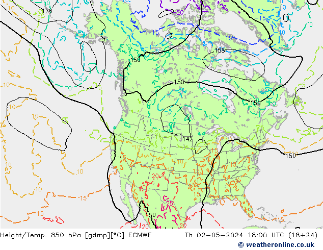 Z500/Rain (+SLP)/Z850 ECMWF gio 02.05.2024 18 UTC