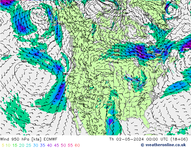  950 hPa ECMWF  02.05.2024 00 UTC