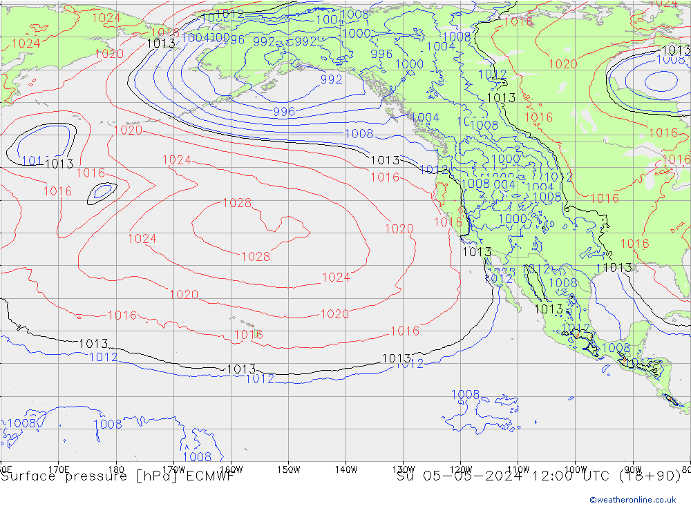 Yer basıncı ECMWF Paz 05.05.2024 12 UTC