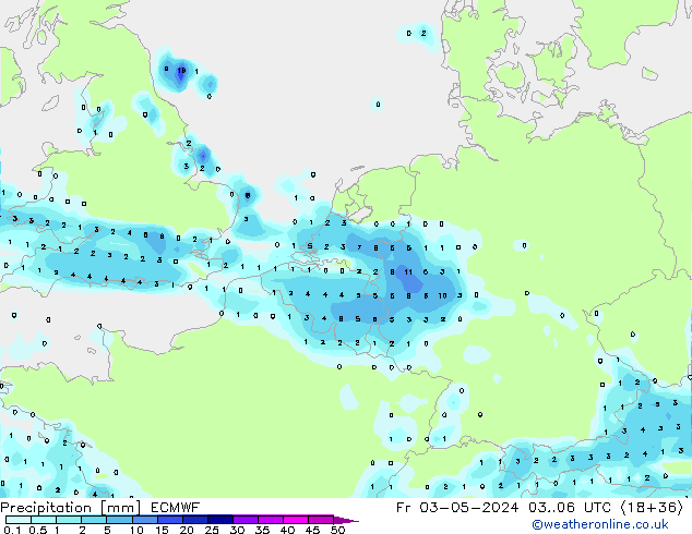 Niederschlag ECMWF Fr 03.05.2024 06 UTC