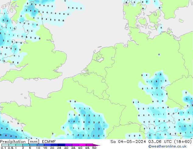 Precipitation ECMWF Sa 04.05.2024 06 UTC