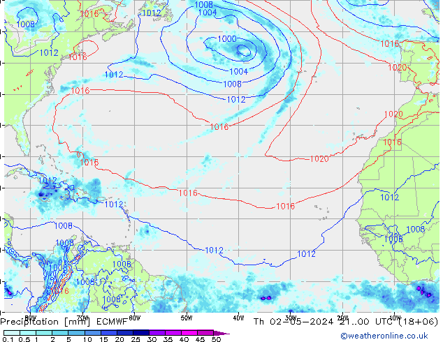 Precipitation ECMWF Th 02.05.2024 00 UTC