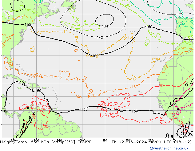 Z500/Yağmur (+YB)/Z850 ECMWF Per 02.05.2024 06 UTC