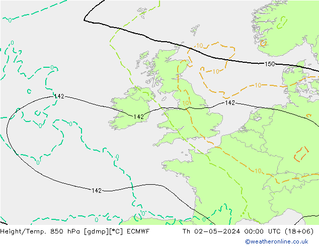 Z500/Rain (+SLP)/Z850 ECMWF Th 02.05.2024 00 UTC