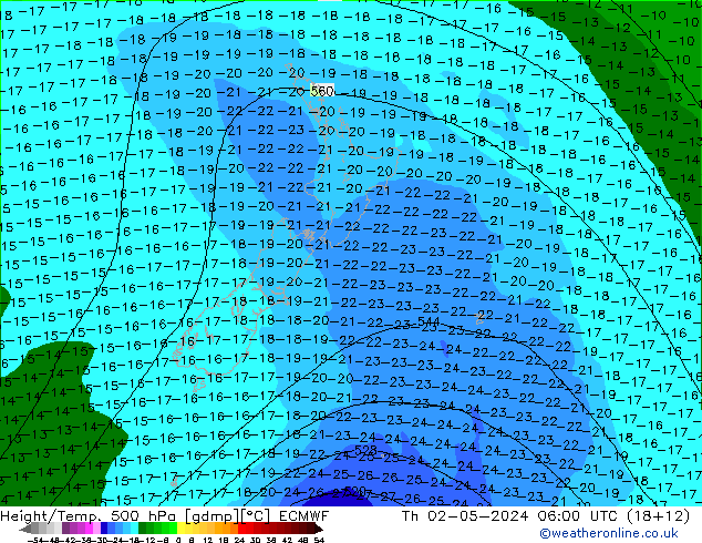 Z500/Rain (+SLP)/Z850 ECMWF gio 02.05.2024 06 UTC