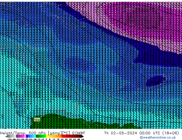 Z500/Rain (+SLP)/Z850 ECMWF gio 02.05.2024 00 UTC