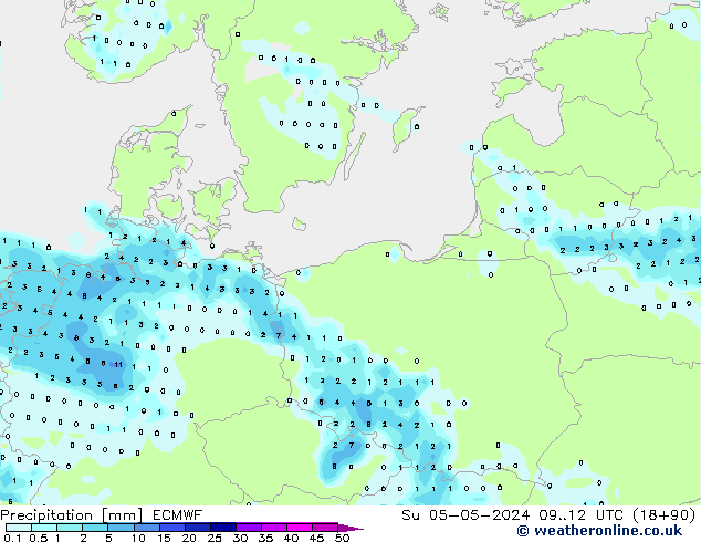 Precipitazione ECMWF dom 05.05.2024 12 UTC