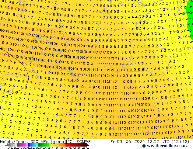 Z500/Rain (+SLP)/Z850 ECMWF  03.05.2024 12 UTC