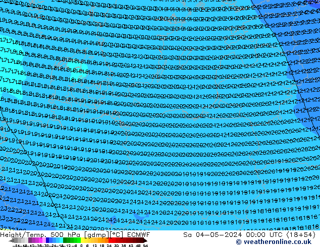 Z500/Rain (+SLP)/Z850 ECMWF sab 04.05.2024 00 UTC