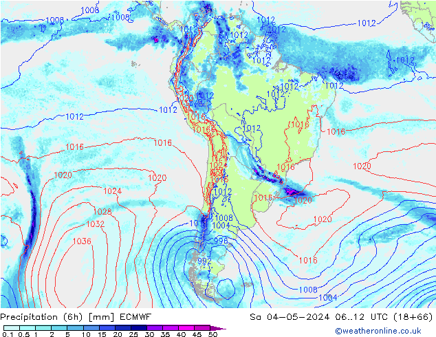 Z500/Rain (+SLP)/Z850 ECMWF Sa 04.05.2024 12 UTC