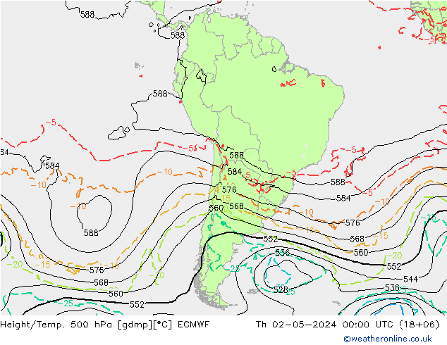 Z500/Rain (+SLP)/Z850 ECMWF чт 02.05.2024 00 UTC