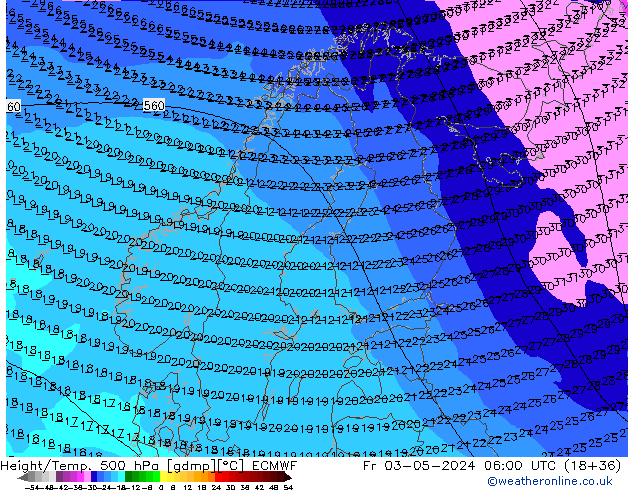 Z500/Regen(+SLP)/Z850 ECMWF vr 03.05.2024 06 UTC