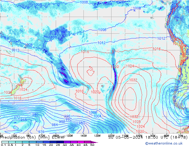 Z500/Yağmur (+YB)/Z850 ECMWF Paz 05.05.2024 00 UTC