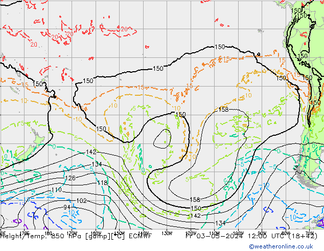 Z500/Rain (+SLP)/Z850 ECMWF ven 03.05.2024 12 UTC