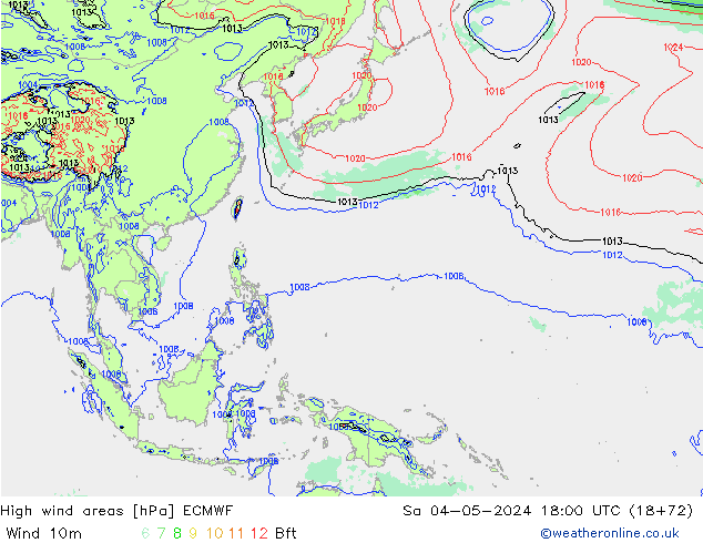 Windvelden ECMWF za 04.05.2024 18 UTC