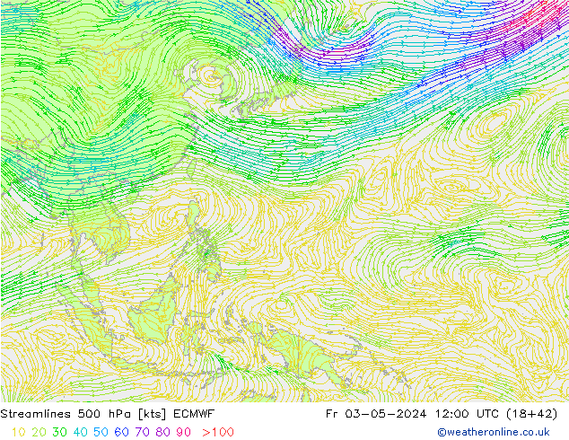 ветер 500 гПа ECMWF пт 03.05.2024 12 UTC