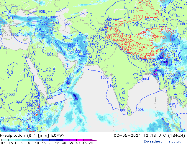 Z500/Rain (+SLP)/Z850 ECMWF Qui 02.05.2024 18 UTC